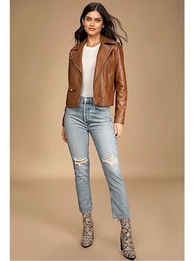 Agolde Riley Organic Cotton High Rise Straight Crop Jeans in Escalate
